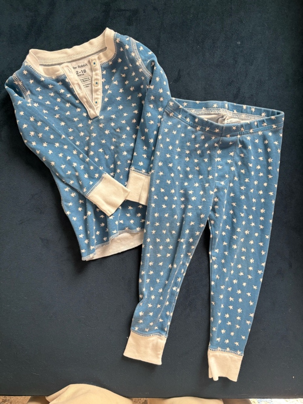 Roller Rabbit Baby Blue Star Print Kids Pajama Set 12-18